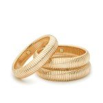 Chunky Gold Bangle Bracelets Set for Women
