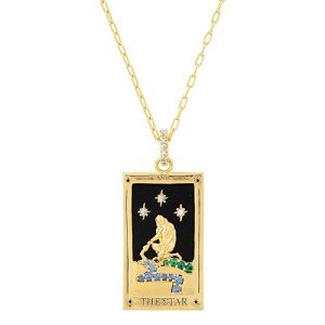 Star Tarot Card Pendant Necklace in Gold