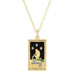 Star Tarot Card Pendant Necklace in Gold