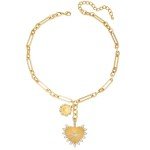 Golden Sun Heart Pendant Necklace for Women