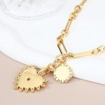 Golden Sun Heart Pendant Necklace for Women