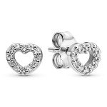 PANDORA Sterling Silver Open Heart Stud Earrings