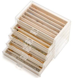 Jewelry Organizer Box with 5 Drawers and 25 Compartments