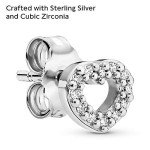 PANDORA Sterling Silver Open Heart Stud Earrings