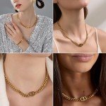 Double D Initial Gold Plated Choker Necklace