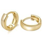 Gold Plated Huggie Earrings for Women 14K