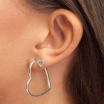 PANDORA Sterling Silver Open Heart Stud Earrings