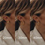 14K Gold Lightweight Hoop Earrings for Women