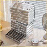 Jewelry Organizer Box with 5 Drawers and 25 Compartments