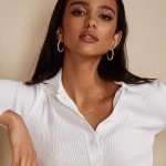 14K Gold Lightweight Hoop Earrings for Women