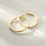 14K Gold Lightweight Hoop Earrings for Women