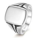 Mens 925 Sterling Silver Square Signet Ring