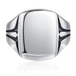 Mens 925 Sterling Silver Square Signet Ring