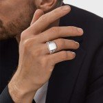 Mens 925 Sterling Silver Square Signet Ring