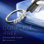 Moissanite 5 Stone Wedding Ring for Her