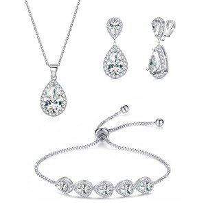 Elegant White Gold Plated Jewelry Set for Women