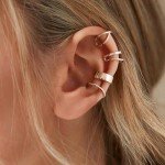 Rose Gold Plated Non-Piercing Ear Cuffs - 4 Styles