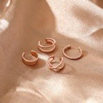 Rose Gold Plated Non-Piercing Ear Cuffs - 4 Styles