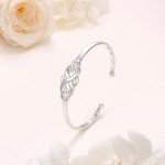 Celtic Knot Silver Cuff Bracelet for Women