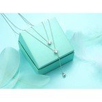 Stylish Layered Silver Teardrop & CZ Necklace