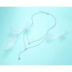 Stylish Layered Silver Teardrop & CZ Necklace