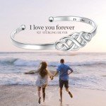 Celtic Knot Silver Cuff Bracelet for Women