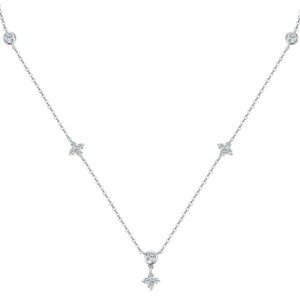 Forest Moissanite Choker Necklace in Sterling Silver