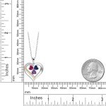 Personalized 3 Stone Heart Pendant Necklace for Women