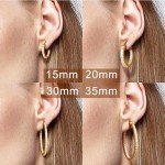 14K Gold Hoop Earrings with Cubic Zirconia