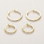 14K Gold Hoop Earrings with Cubic Zirconia