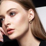 14K Gold Hoop Earrings with Cubic Zirconia