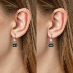 Moissanite Dangle Earrings in 18K White Gold