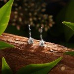 Moissanite Dangle Earrings in 18K White Gold