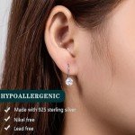 Moissanite Dangle Earrings in 18K White Gold