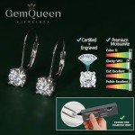 Moissanite Dangle Earrings in 18K White Gold