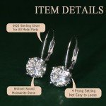 Moissanite Dangle Earrings in 18K White Gold