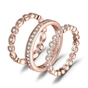 14K Gold-Plated Silver Stackable Ring Set for Her