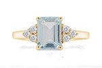 Simulated Blue Aquamarine & White Topaz Ring