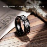 King Will Men's Tungsten Meteorite Inlay Wedding Band