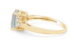 Simulated Blue Aquamarine & White Topaz Ring