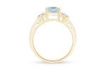 Simulated Blue Aquamarine & White Topaz Ring