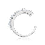 Sterling Silver Simulated Diamond Double Row Ear Cuff