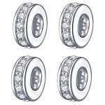 Clear CZ Spacer Charms for Pandora Bracelets (4 pcs)