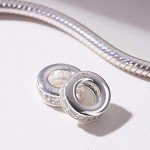 Clear CZ Spacer Charms for Pandora Bracelets (4 pcs)