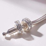 Clear CZ Spacer Charms for Pandora Bracelets (4 pcs)