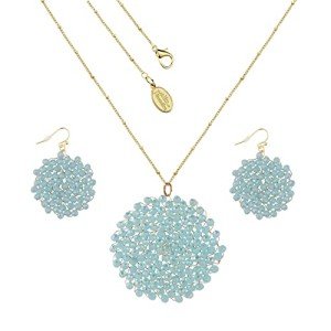Handmade Crystal Beaded Necklace and Earring Set