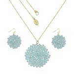 Handmade Crystal Beaded Necklace and Earring Set