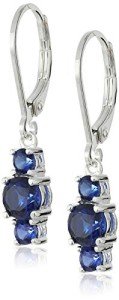 Sterling Silver Blue Sapphire Birthstone Dangle Earrings