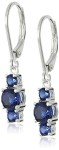 Sterling Silver Blue Sapphire Birthstone Dangle Earrings