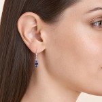 Sterling Silver Blue Sapphire Birthstone Dangle Earrings